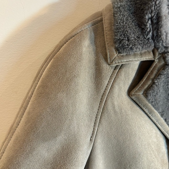 ANTARTEX SHEEPSKINS Sz XL (estimated) 44”!Suede Shearling Lined Peak Collar - Picture 5 of 8